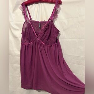 Torrid Babydoll Teddy 4 Purple Stretch Lacey Lingerie Cami Chemise Short Gown